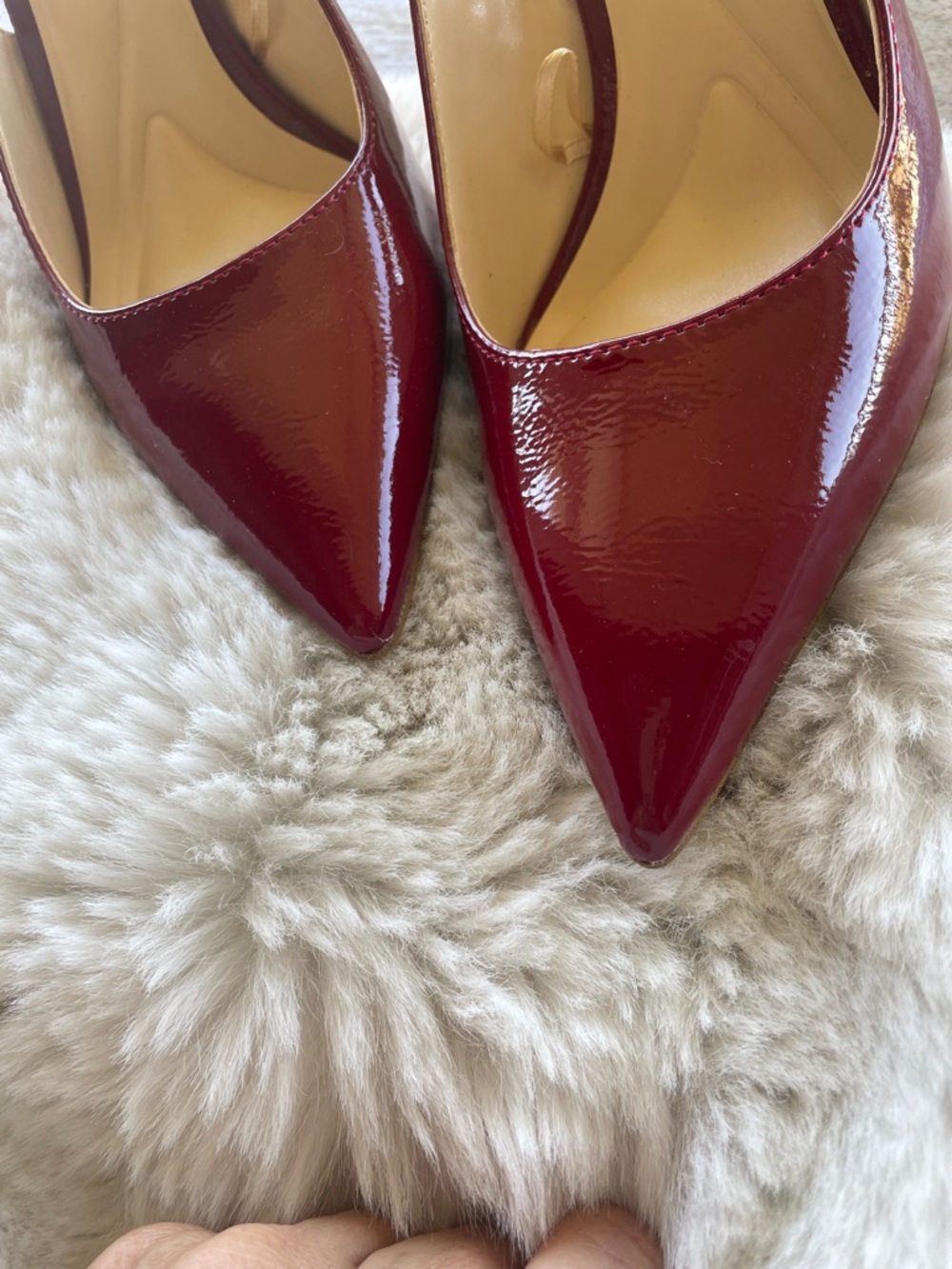 Jessica Simpson Chilli Pepper Patent Pointed Slingback Pumps - Picture 2 of 8